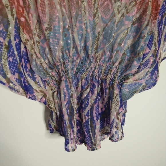 Xhilaration Large Flowy Multi Color Blouse - Picture 3 of 6